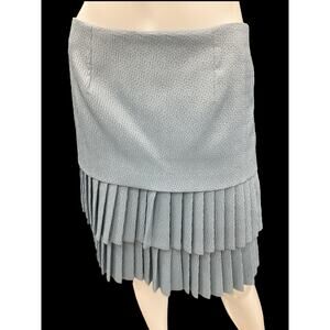 Michael Kors Skirt Women’s Size 6 Pleated Knee Length 100% Silk Baby Blue Color